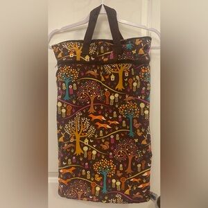 Planet Wise Hanging Wet Dry Bag Orange Woods USA 2 Zip Pockets 15.5”x24.5” Lined